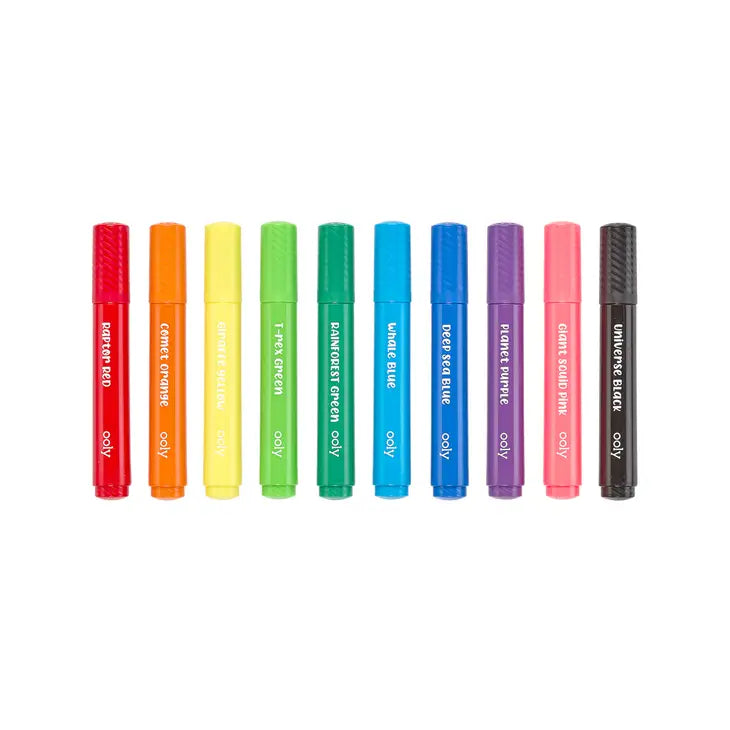 Ooly Big Bright Brush Markers - set of 10