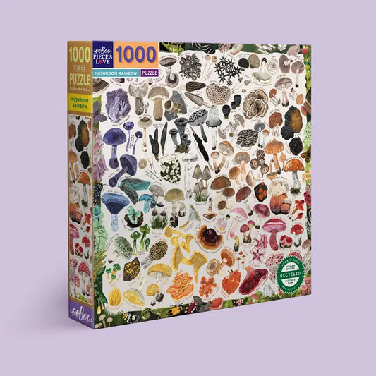 eeBoo Mushroom Rainbow 1000 Piece Square Jigsaw Puzzle